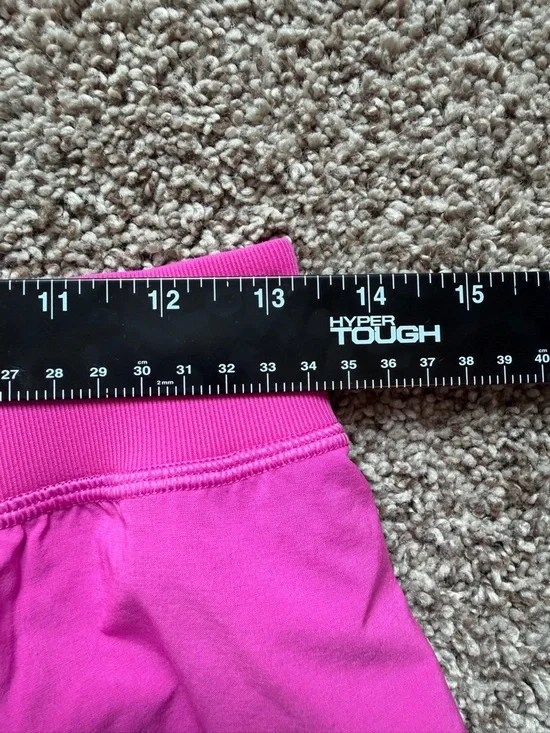 Women's Magenta Athletic Overlay Shorts - Picture 6 of 7